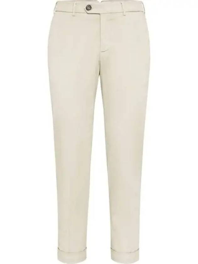 Lace Sure Fit Cotton Straight Pants Light Beige - BRUNELLO CUCINELLI - BALAAN 2