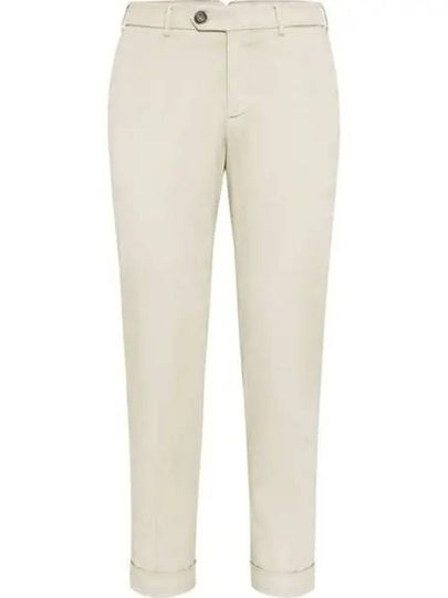 Lace Sure Fit Cotton Straight Pants Light Beige - BRUNELLO CUCINELLI - BALAAN 2