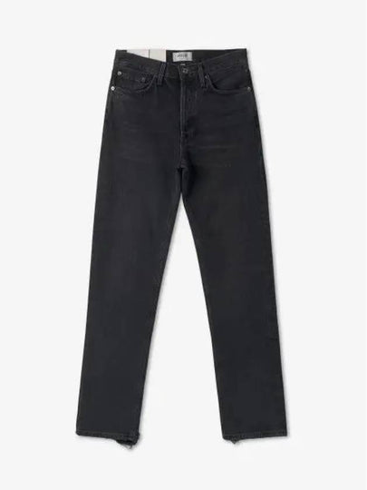 Lana Mid Rise Denim Straight Jeans Black - AGOLDE - BALAAN 2