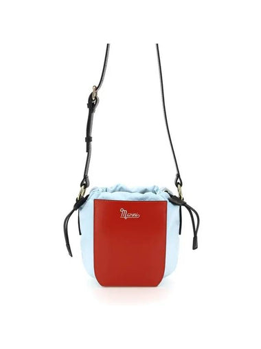 Logo Drawstring Bucket Bag Red - MARNI - BALAAN 1