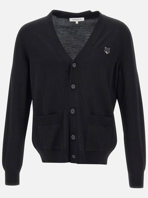 Bold Fox Head Patch Regular Cardigan Black - MAISON KITSUNE - BALAAN 2