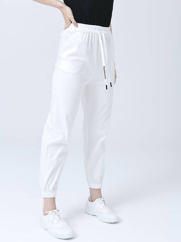 Poly Span Waist Full Banding String White Jogger Pants DO3242JOPT001 - DOYOUKNOWMC GOLF WEAR - BALAAN 1