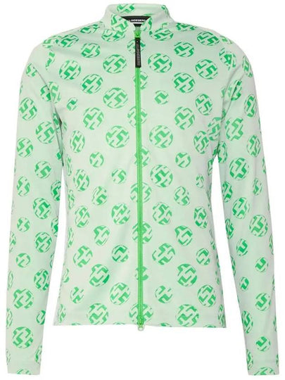 Patric Sphere Dot Jacquard Mid Layer Zip-Up Jacket Green White - J.LINDEBERG - BALAAN 2