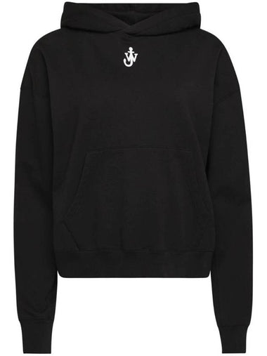 Anchor Logo Crop Hoodie Black - JW ANDERSON - BALAAN 1