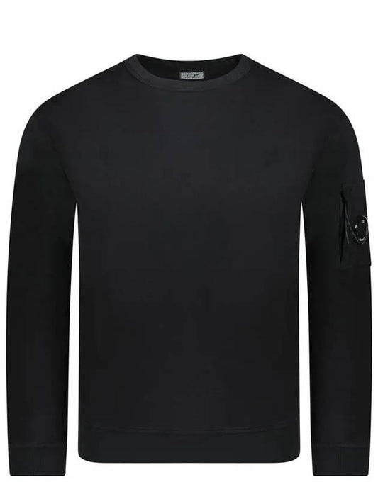 Light Fleece Crew Neck Sweatshirt Black - CP COMPANY - BALAAN 2