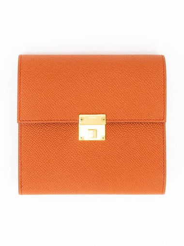 Click 12 Women s Medium Wallet Appsong Orange H073508CK - HERMES - BALAAN 1