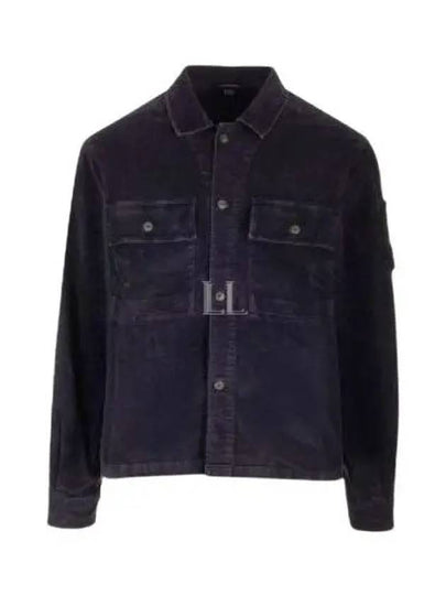 Corduroy Button Utility Shirt Jacket Dark Blue - CP COMPANY - BALAAN 2