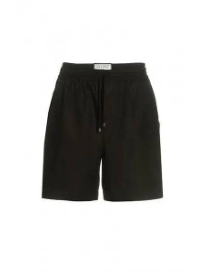 Cotton Logo Shorts Black - VALENTINO - BALAAN 2