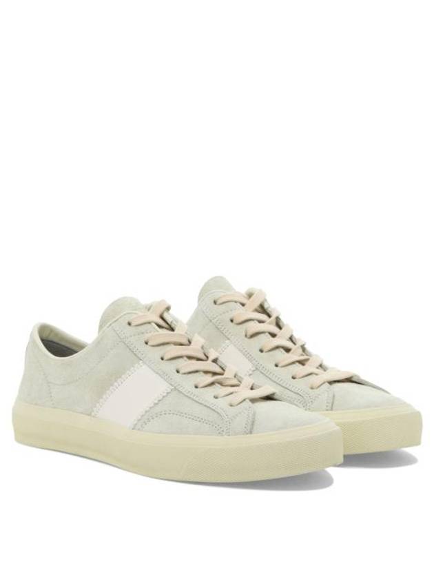 Suede Low Top Sneakers Marble Cream - TOM FORD - BALAAN 3