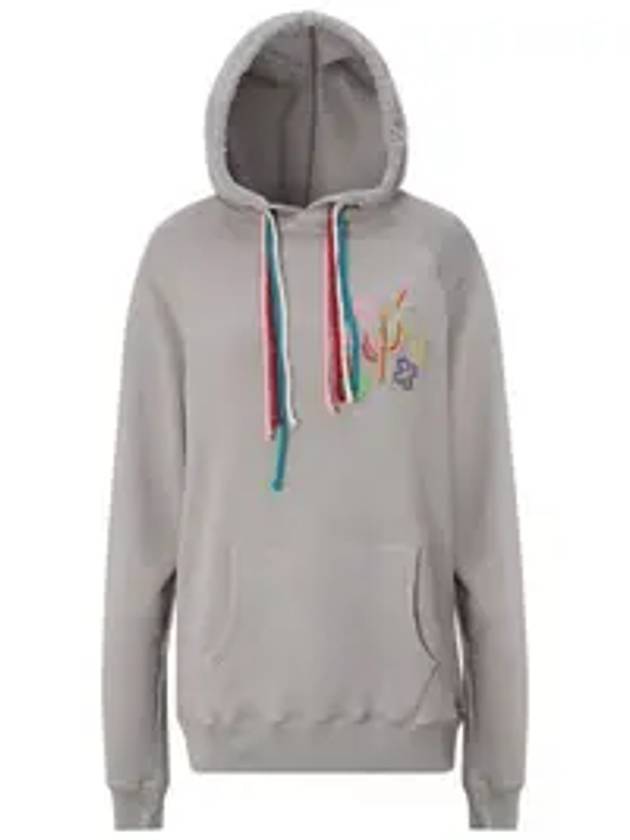 Cactus Embroidered Cotton Hooded Top Gray - MIRA MIKATI - BALAAN 1