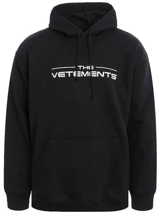 The Line Logo Print Hoodie Black - VETEMENTS - BALAAN 1