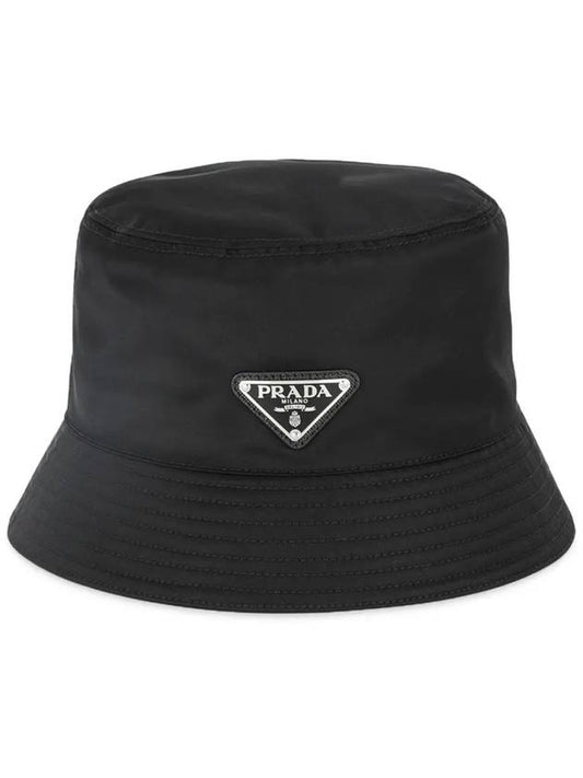 Triangle Logo Re-nylon Bucket Hat Black - PRADA - BALAAN 2