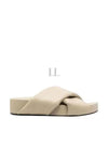 Padded Cross Leather Slippers Beige - JIL SANDER - BALAAN 2