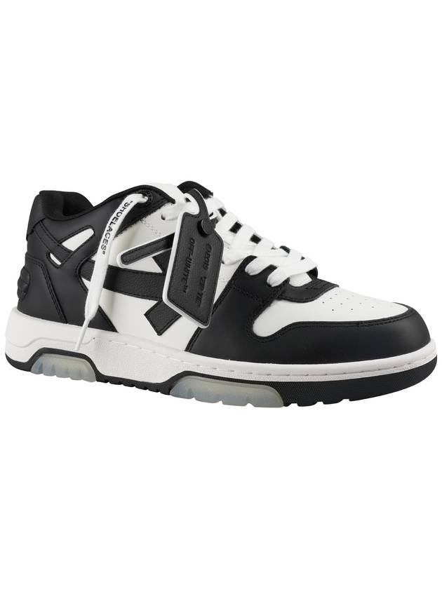 Out of Office Leather Low-Top Sneakers White Black - OFF WHITE - BALAAN 4