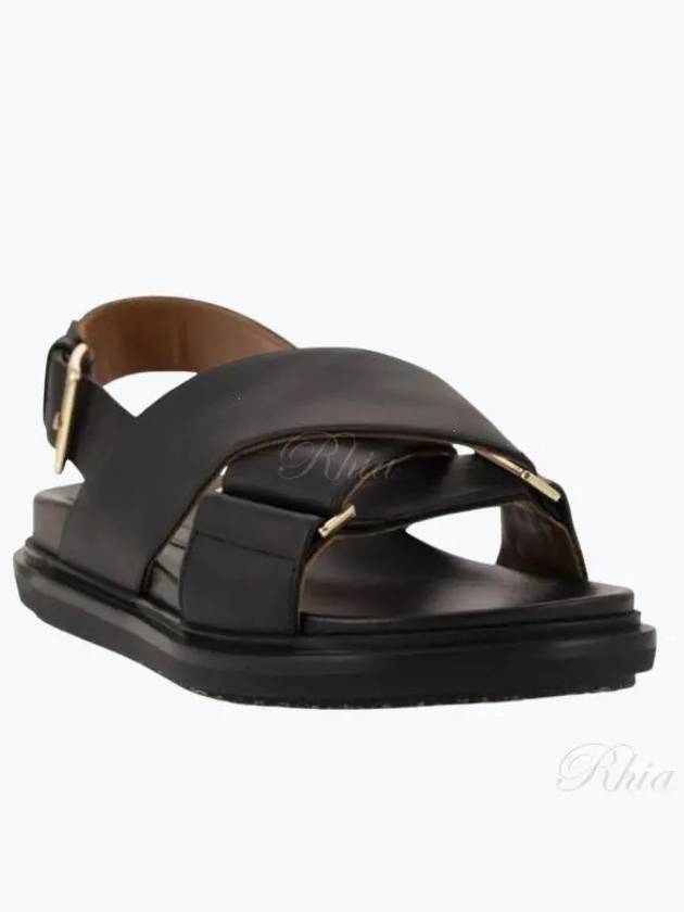 Fussbet Leather Sandals Black - MARNI - BALAAN 2