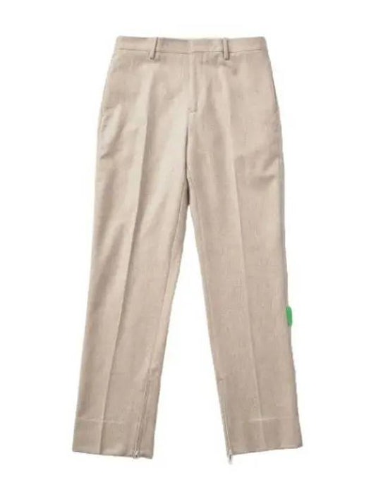 Slim fit tag wool zipper pants beige - OFF WHITE - BALAAN 1
