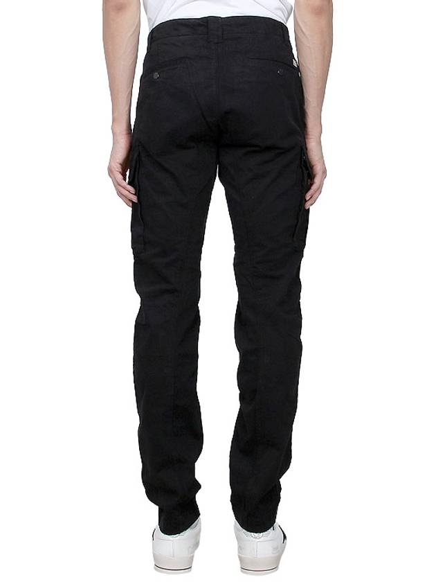 Stretch Satin Cargo Straight Pants Black - CP COMPANY - BALAAN 5