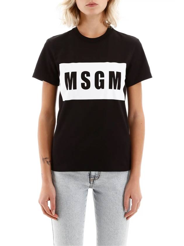 Box Logo Short Sleeve T-Shirt Black - MSGM - BALAAN 3