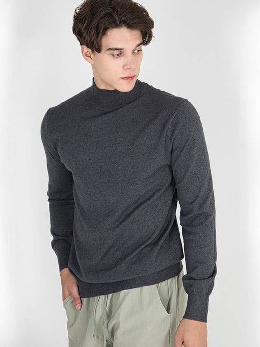 Traverto Basic Semi-polar Knit Charcoal - GOLD PERCENT - BALAAN 1