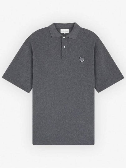 Bold Fox Head Patch Oversized Polo Shirt Grey - MAISON KITSUNE - BALAAN 2