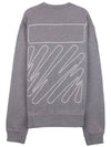 Wave Diag Logo Print Sweatshirt Grey - OFF WHITE - BALAAN 4