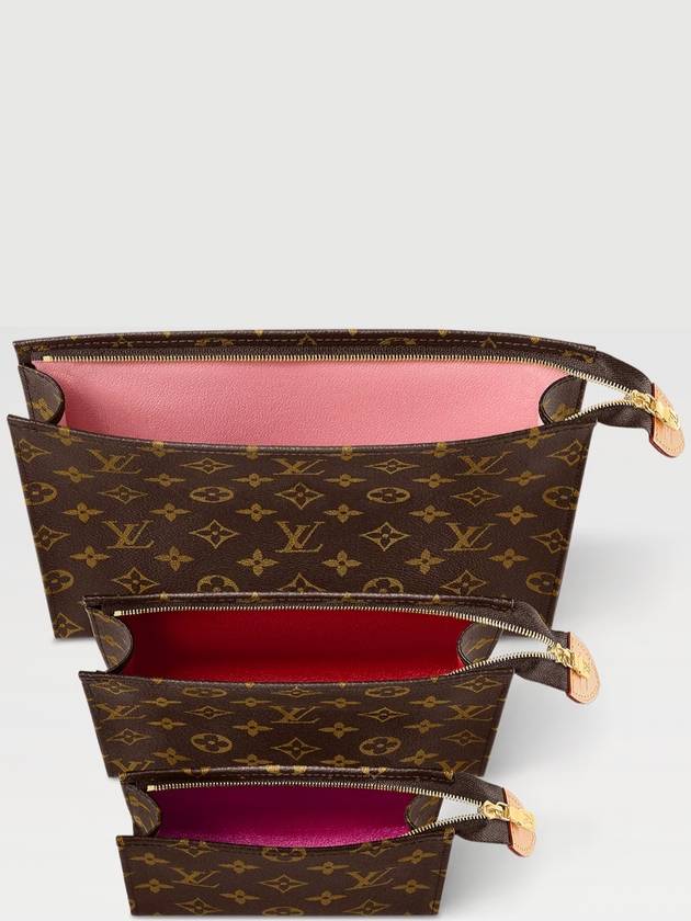 Trio Toilet Monogram Coated Canvas Pouch Bag Brown - LOUIS VUITTON - BALAAN 6