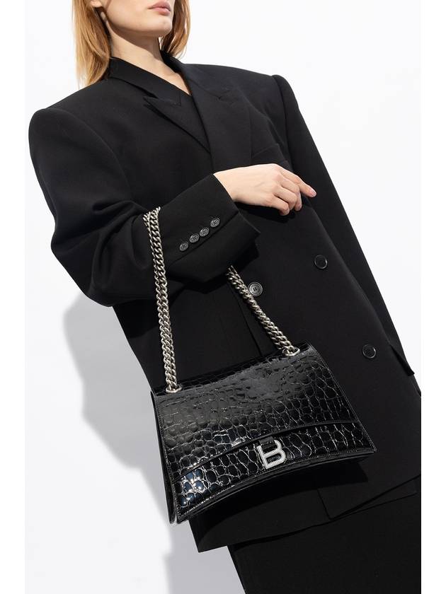 Medium Crush Chain Shoulder Bag Black - BALENCIAGA - BALAAN 3