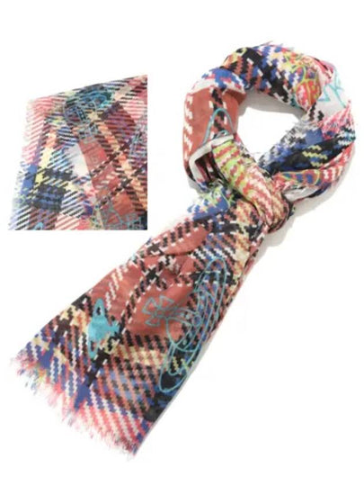 ORB Mac Andy Wrap Check Wool Silk Scarf - VIVIENNE WESTWOOD - BALAAN 2