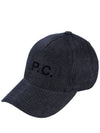 VPC Velvet Logo Denim Ball Cap Blue - A.P.C. - BALAAN 2