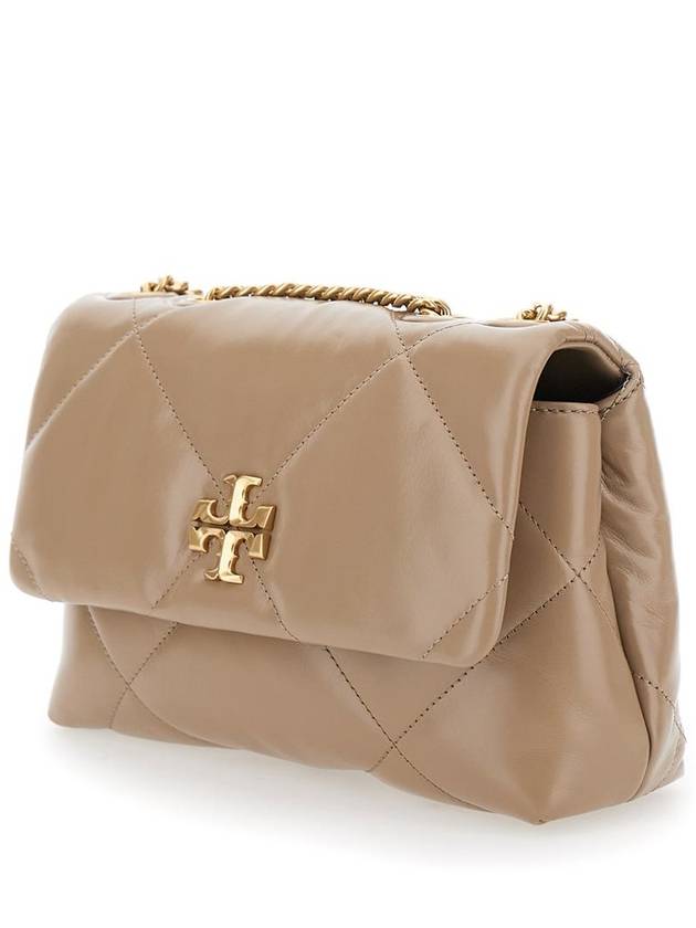 'Kira Diamond Small' Beige Crossbody Bag With Double T Logo In Quilted Leather Woman - TORY BURCH - BALAAN 2