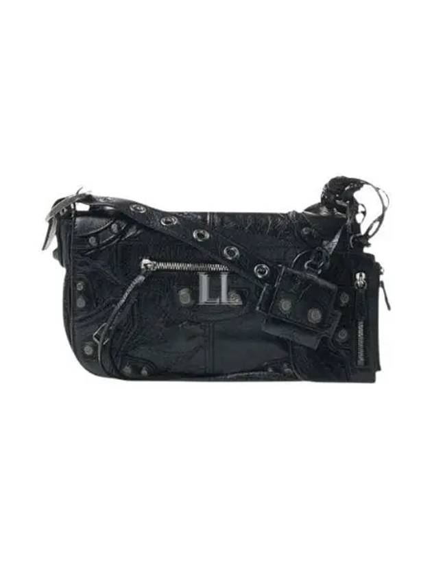 Zipper Stud Arena Lambskin Shoulder Bag Black - BALENCIAGA - BALAAN 2