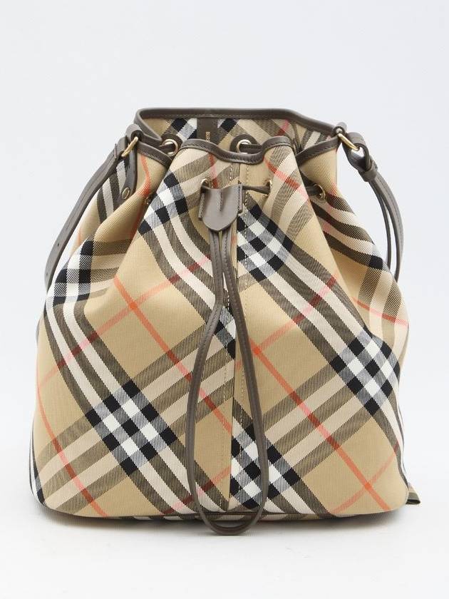 Check Cotton Bucket Bag Beige - BURBERRY - BALAAN 2