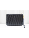 Monogram Matelasse Leather Clutch Black 379039 - SAINT LAURENT - BALAAN 5