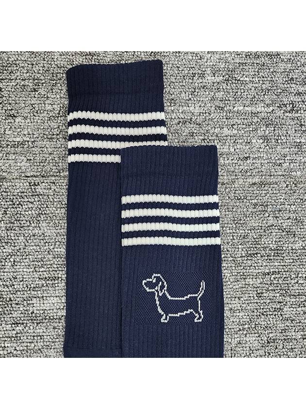 Intarsia Knit Ankle Socks Navy - THOM BROWNE - BALAAN 7