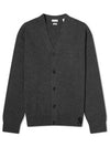 EKD Logo Intarsia Cashmere Cardigan Grey - BURBERRY - BALAAN 2