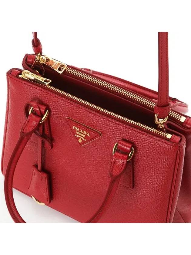 Galleria Saffiano Leather Small Tote Bag Fiery Red - PRADA - BALAAN 6