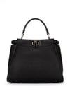 Peekaboo Mini Leather Tote Bag Black - FENDI - BALAAN 2