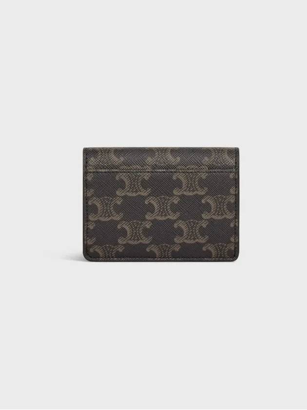 Triomphe Canvas Flap Card Holder Tan Brown - CELINE - BALAAN 4