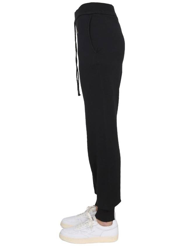 Women's Embroidered Logo Cashmere Blend Track Pants Black - VIVIENNE WESTWOOD - BALAAN 4