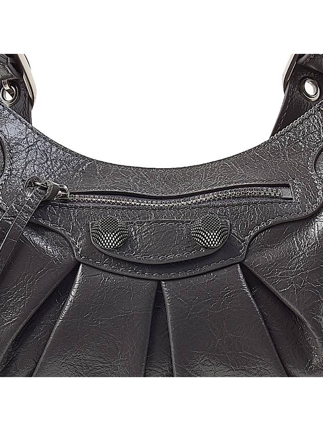 Le Cagole Small Leather Shoulder Bag Grey - BALENCIAGA - BALAAN 7