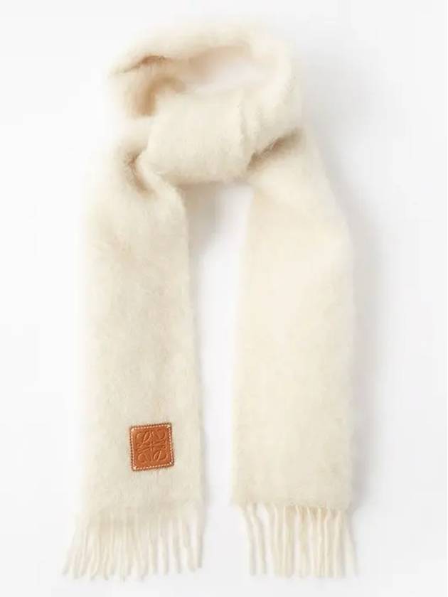 Anagram Fringe Mohair Scarf White - LOEWE - BALAAN 2