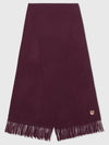 Foxhead Wool Muffler Scarf Wine Color Unisex - MAISON KITSUNE - BALAAN 6