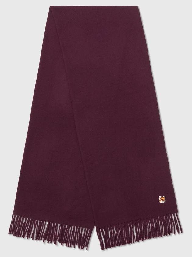 Foxhead Wool Muffler Scarf Wine Color Unisex - MAISON KITSUNE - BALAAN 6