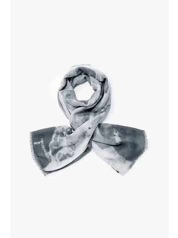 Men s Watercolor Print Rayon Scarf Gray - EMPORIO ARMANI - BALAAN 1