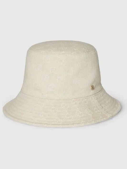 GG Denim Bucket Hat Ivory 7804253HAZ69200 - GUCCI - BALAAN 2