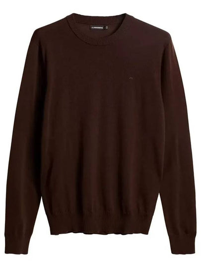 Men's Keane Crew Neck Merino Sweater Bitter Chocolate - J.LINDEBERG - BALAAN 2