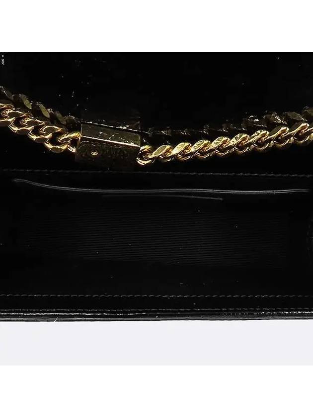 354121 Black glossy Kate mini gold logo chain cross bag - SAINT LAURENT - BALAAN 6