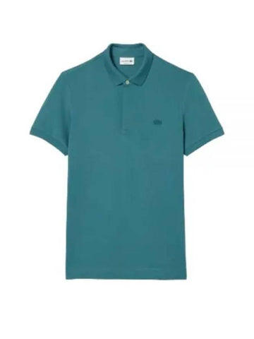 Men's Paris Regular Fit Stretch Cotton Pique Short Sleeve Polo Shirt Blue - LACOSTE - BALAAN 1