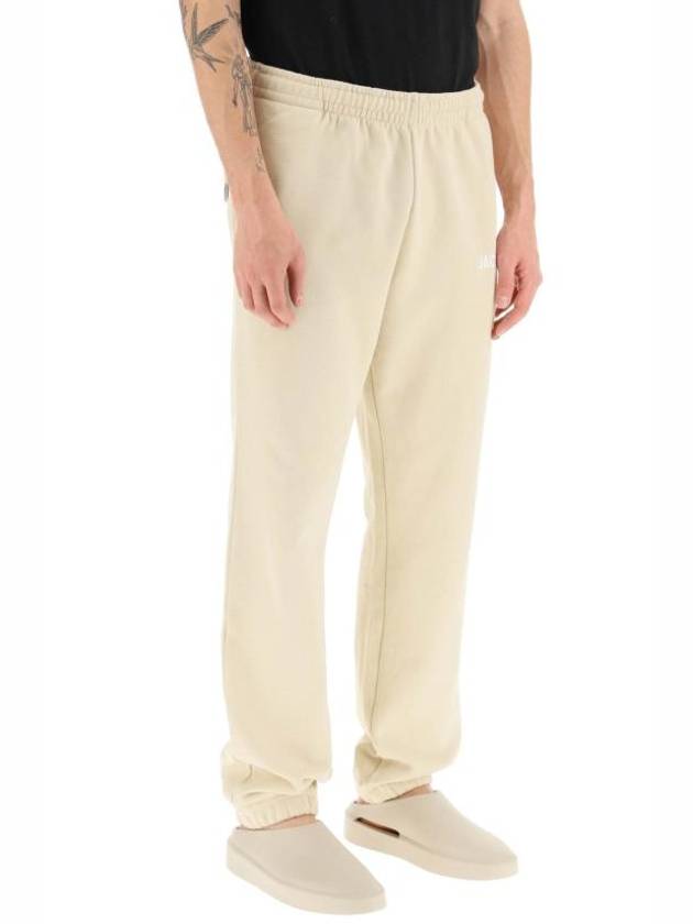 Le Jogging Logo Print Cotton Track Pants Light Beige - JACQUEMUS - BALAAN 3