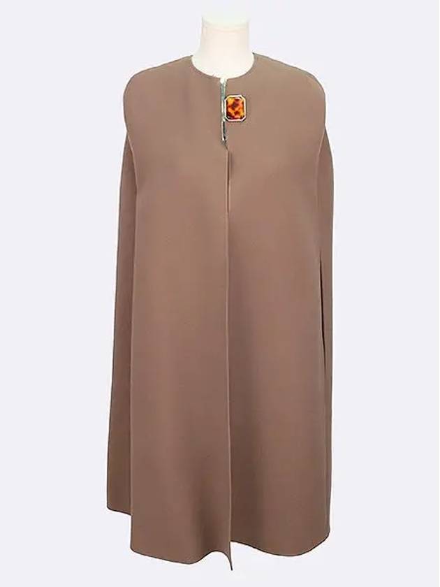 LL WC012H Brown color wool shawl coat - LANVIN - BALAAN 1